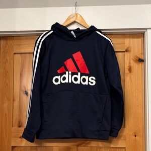 Adidas Dark Blue Hoodie with Red and White Accents